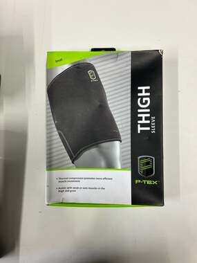 P-TEX Thigh Sleeve Size Small Thermal Compression Wrap Black
